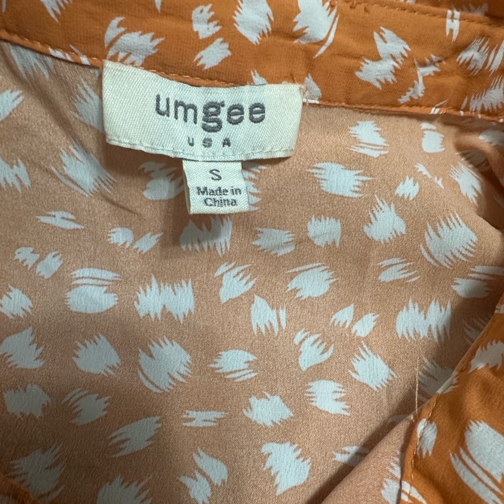 Umgee Orange and White Patterned Dress - Picture 3 of 4